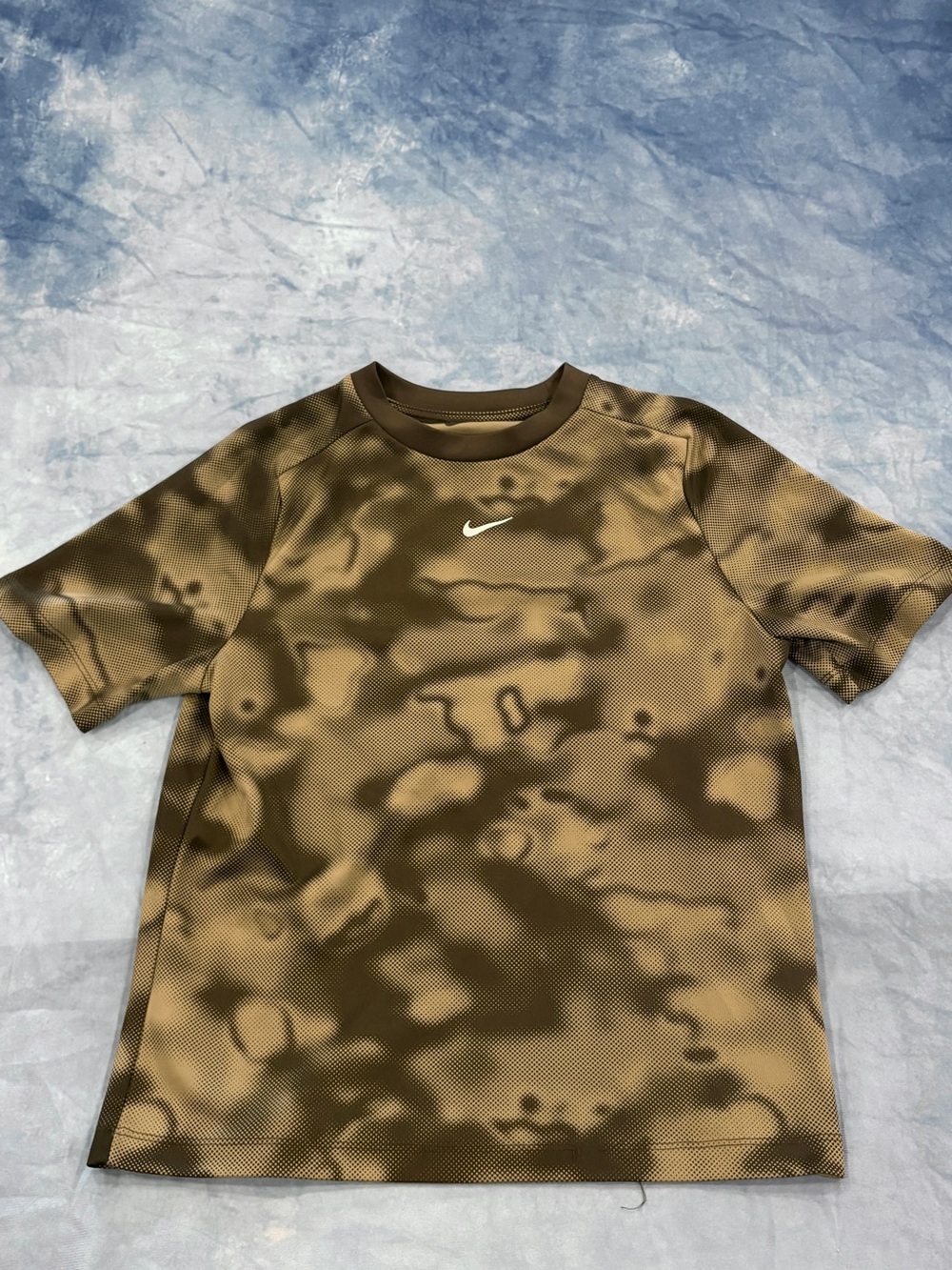 Nike Dri-FIT Youth Large Abstract Camo Performance T-Shirt Olive